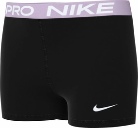 Nike Pro Girls' Shorts (DA1033-013, Black/Doll/White)