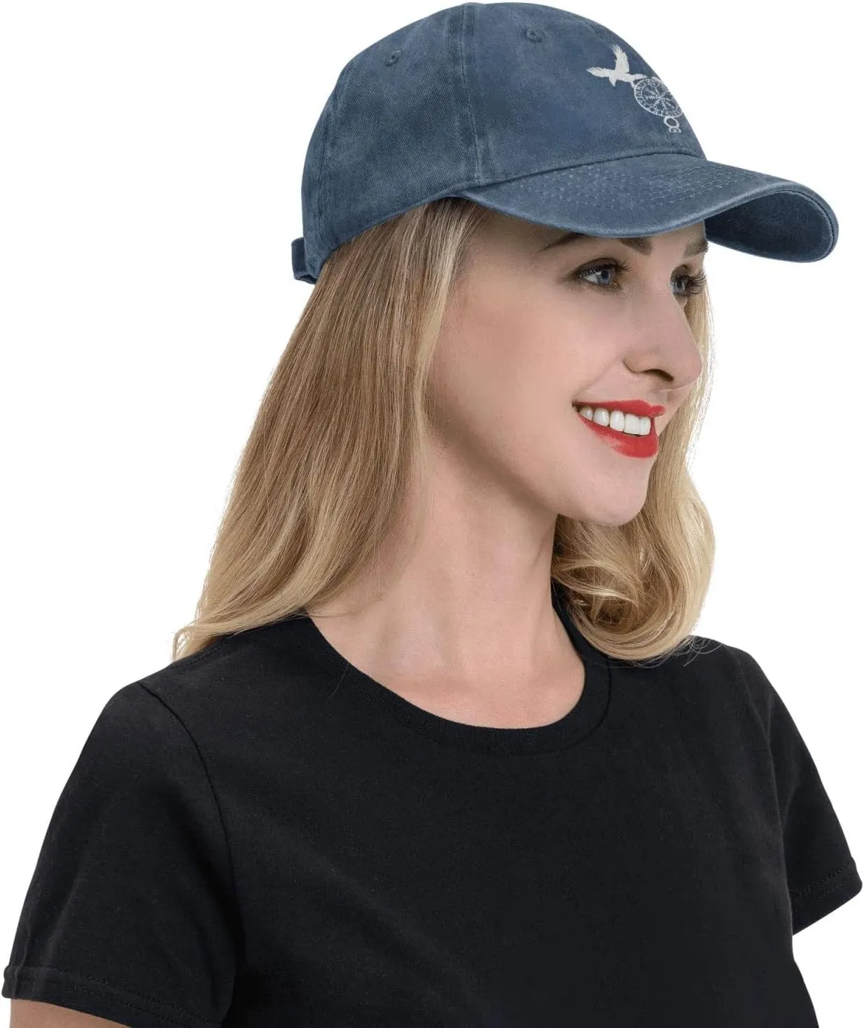 Norse Ravens Vegvisir Adjustable Cowboy Hat Outdoor Travel Casual Hat Sandwich Hat Washed Denim Hat