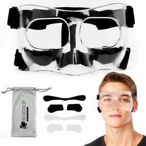Nose Guard for Broken Nose, Protective Face Masks for Basketball and Soccer Sports,Adjustable Face Mask with Foam Padding for Men and Women,