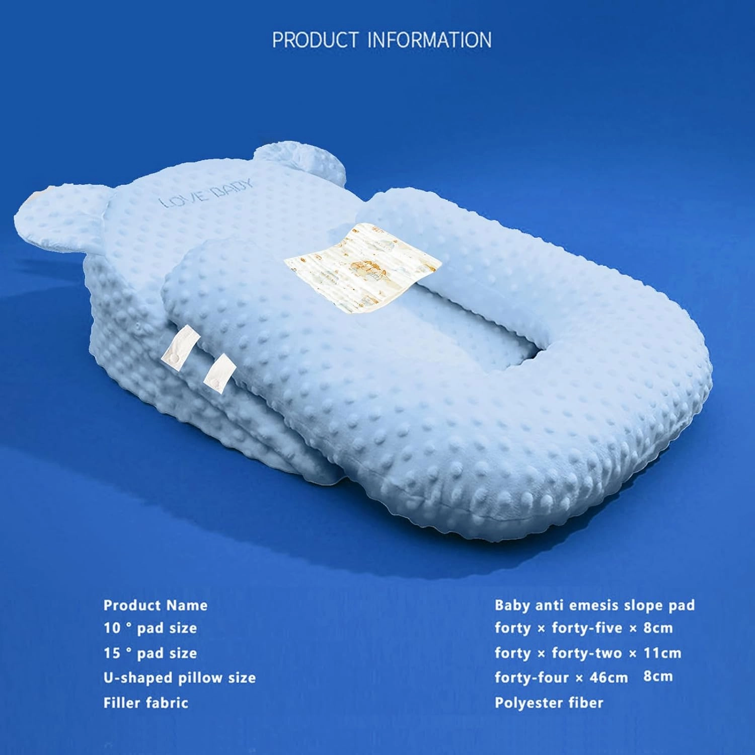 Nursing Pillow, Breastfeeding Pillows, Breathable Infant Feeding Support Pillow Multi-Functional & Portable Support Cushion for Travel (Blue, One Size)