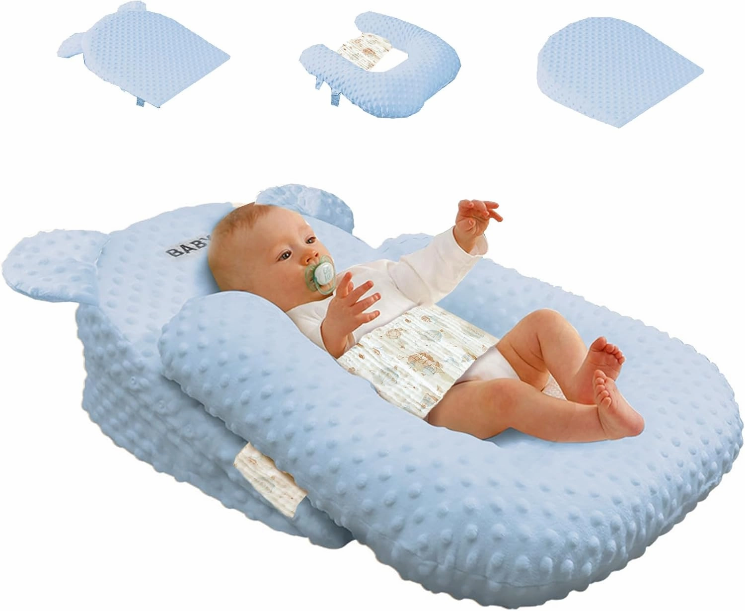 Nursing Pillow, Breastfeeding Pillows, Breathable Infant Feeding Support Pillow Multi-Functional & Portable Support Cushion for Travel (Blue, One Size)