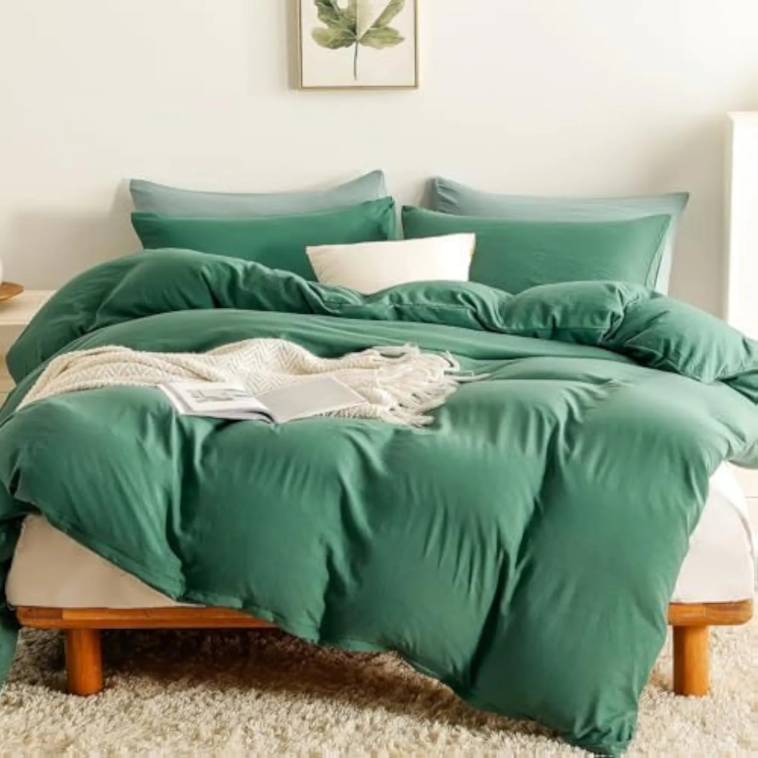 OAITE Duvet Cover,Protects and Covers Your Comforter/Duvet Insert,Luxury 100% Super Soft Microfiber,Queen Size,3 Piece Duvet Cover Set Includes 2 Pillow Shams