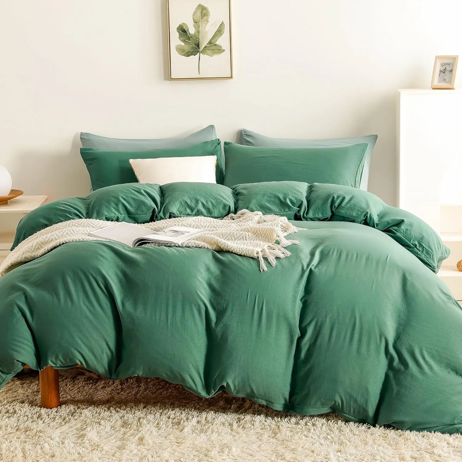 OAITE Duvet Cover,Protects and Covers Your Comforter/Duvet Insert,Luxury 100% Super Soft Microfiber,Queen Size,3 Piece Duvet Cover Set Includes 2 Pillow Shams