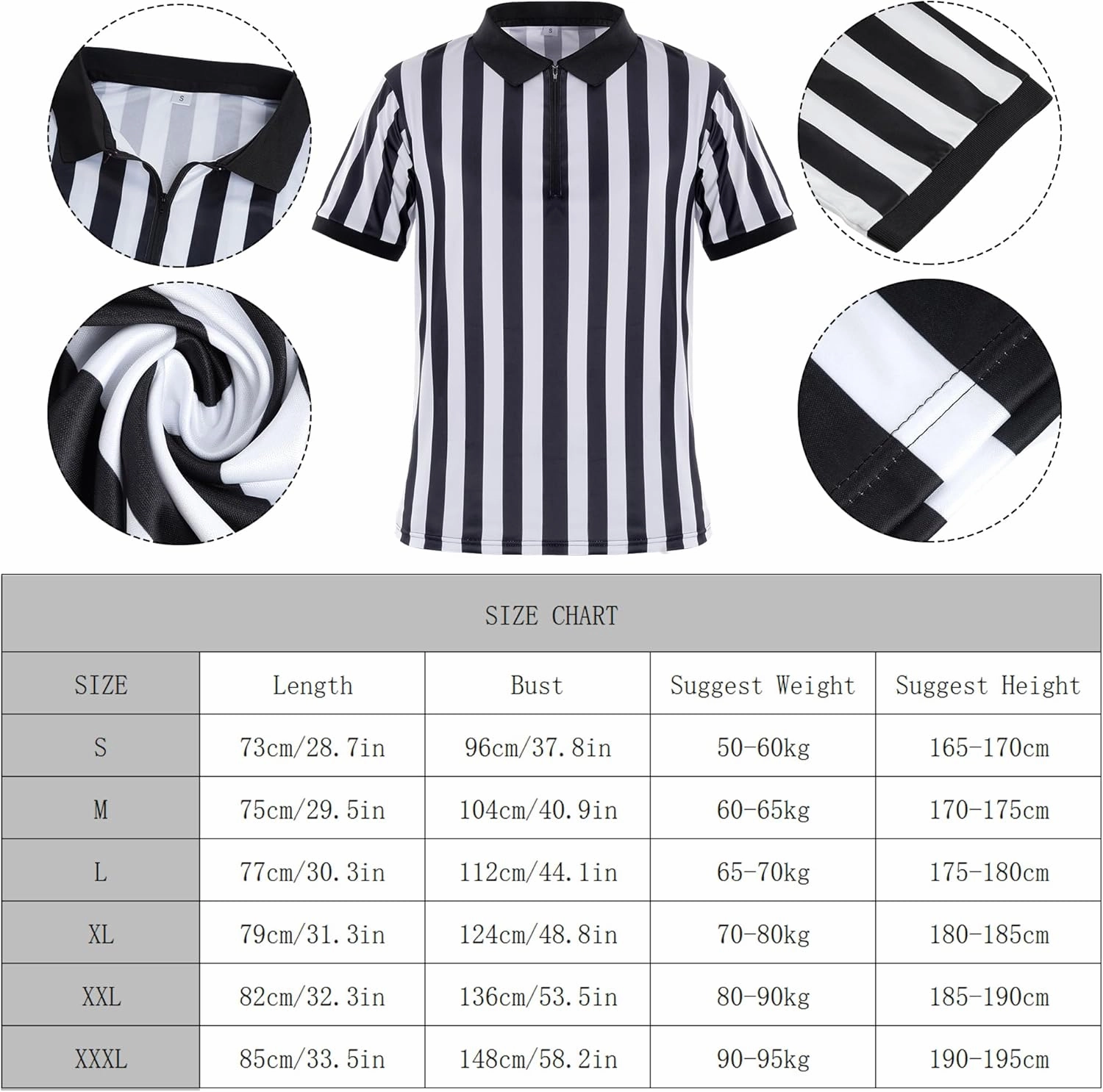 obmwang Referee Shirt for Womens and Mens, Stripe Umpire Jersey Referee Hat Yellow Penalty Flag and Whistle for Football Halloween