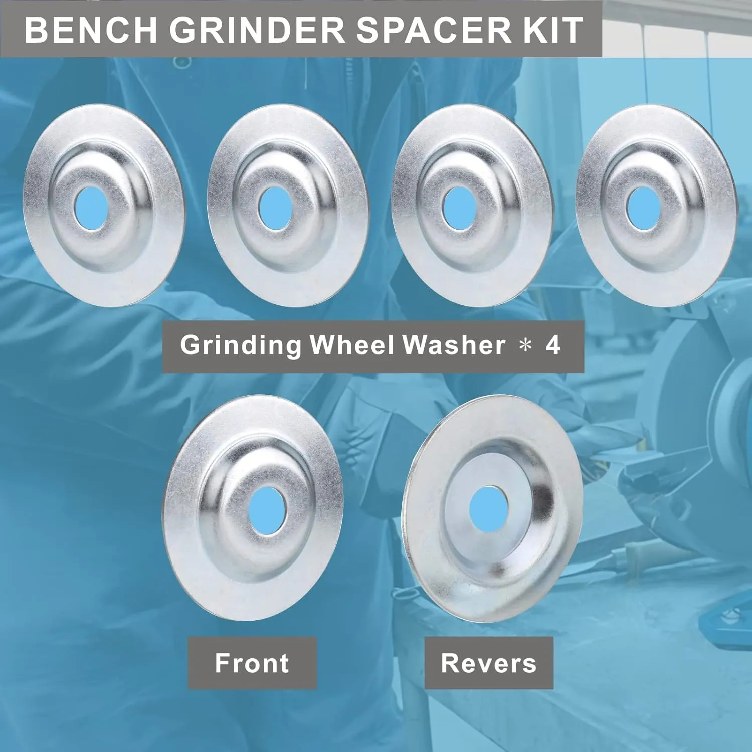 OD3-1/10'' x ID 5/8'' 2 Set Bench Grinder Arbor Washer/Flange for Grinding polishing Wire Wheel Buffing (OD3-1/10'' x ID 5/8'')