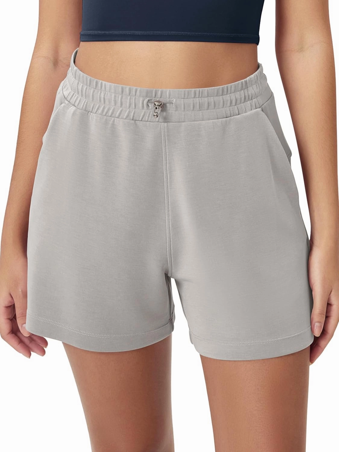 ODODOS Modal Soft Relaxed Shorts for Women Adjustable Shockcord High Waist Casual Shorts with Pockets