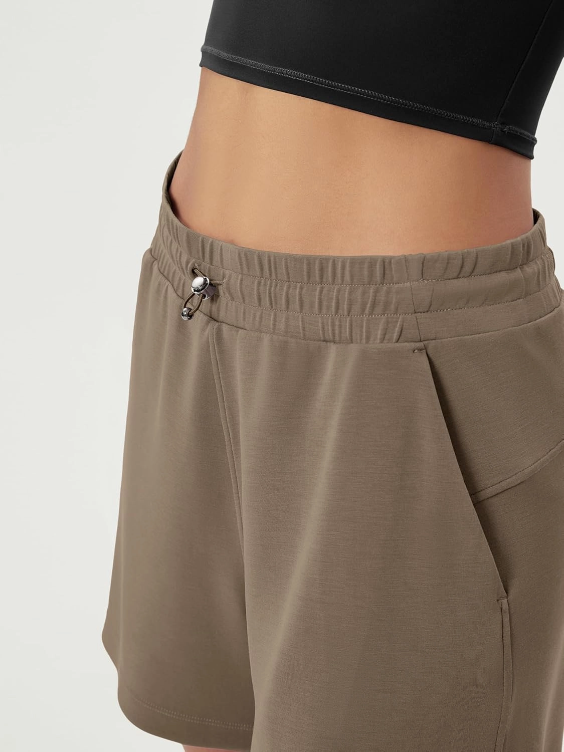 ODODOS Modal Soft Relaxed Shorts for Women Adjustable Shockcord High Waist Casual Shorts with Pockets