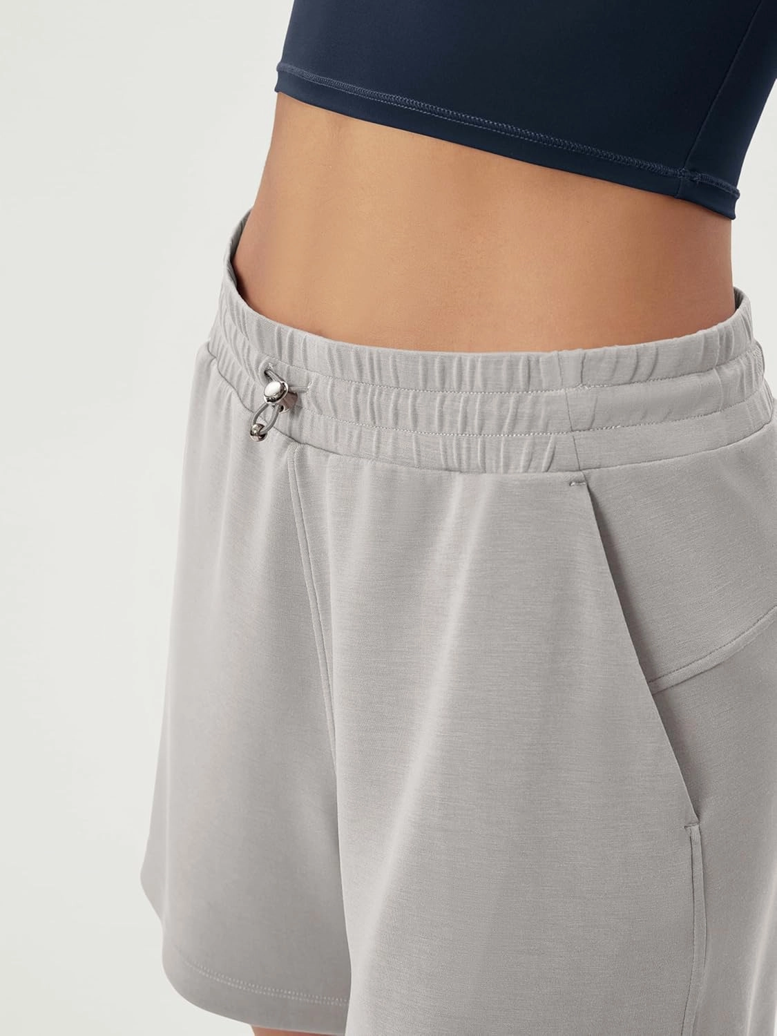 ODODOS Modal Soft Relaxed Shorts for Women Adjustable Shockcord High Waist Casual Shorts with Pockets