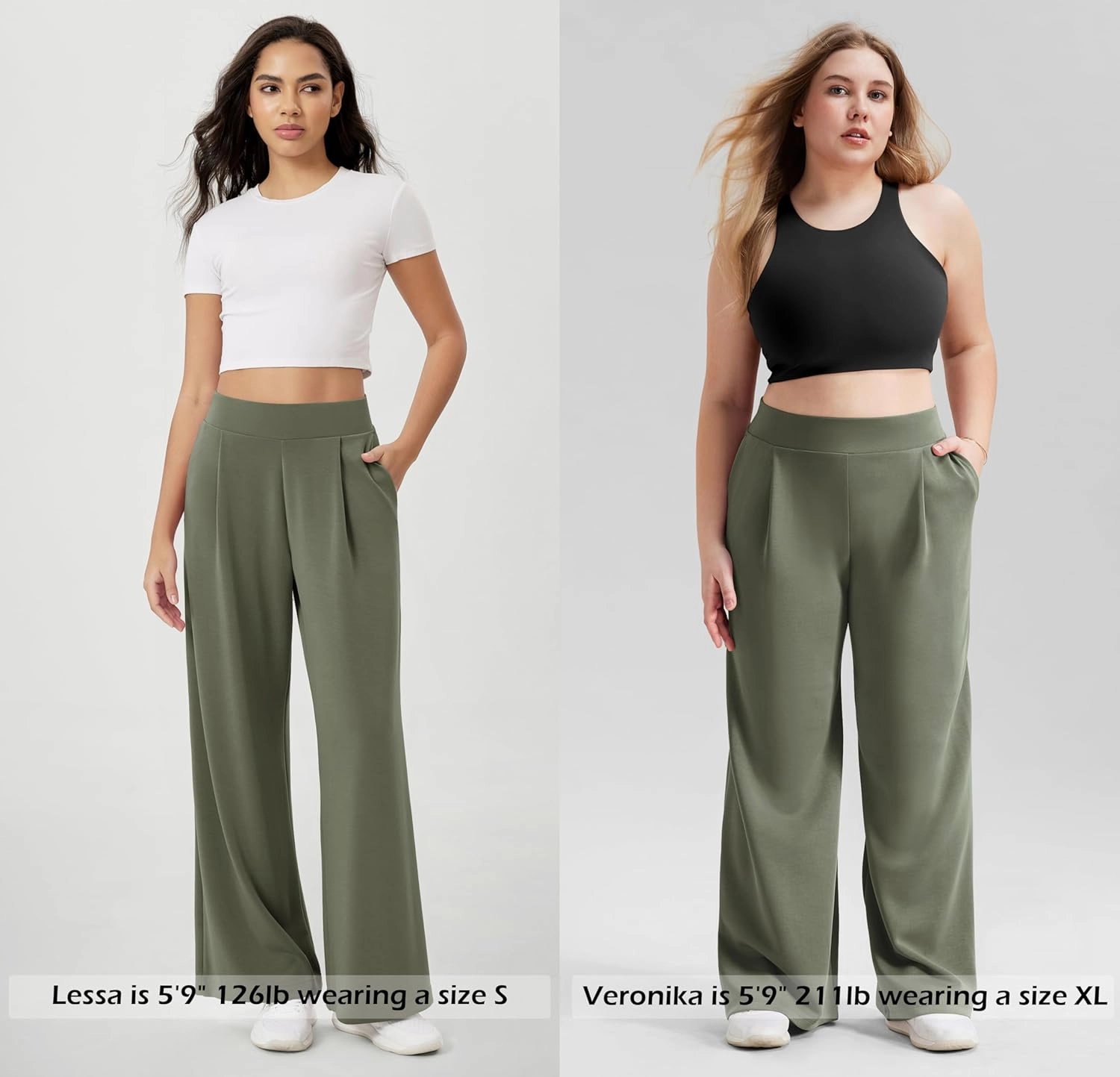 ODODOS Modal Soft Wide Leg Pants for Women High Waist Casual Relaxed Pants with Pockets-27/29"/ 31" Inseam