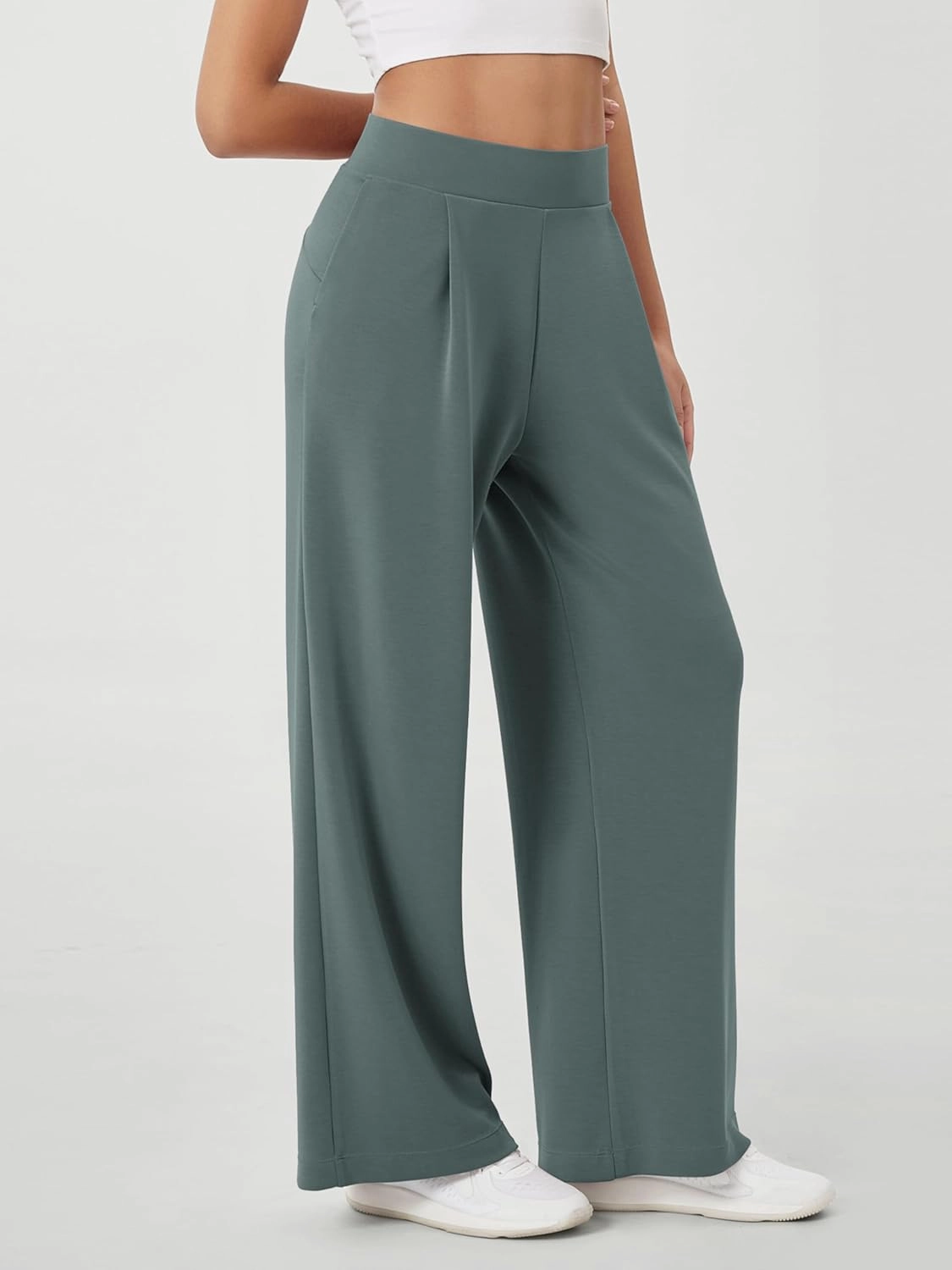 ODODOS Modal Soft Wide Leg Pants for Women High Waist Casual Relaxed Pants with Pockets-27/29"/ 31" Inseam