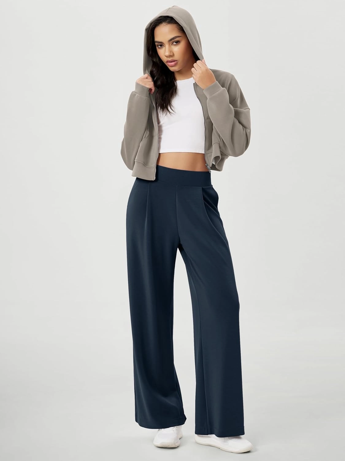 ODODOS Modal Soft Wide Leg Pants for Women High Waist Casual Relaxed Pants with Pockets-27/29"/ 31" Inseam