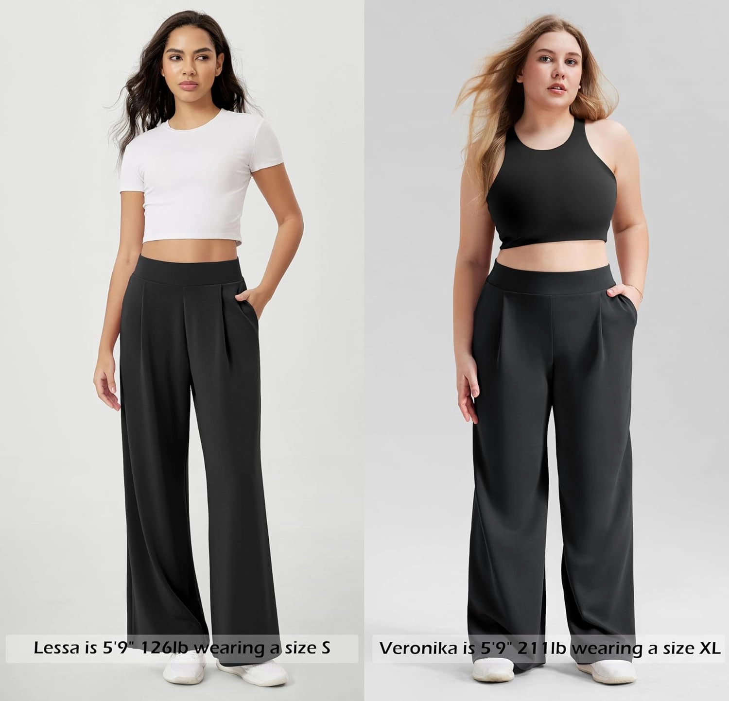 ODODOS Modal Soft Wide Leg Pants for Women High Waist Casual Relaxed Pants with Pockets-27/29"/ 31" Inseam