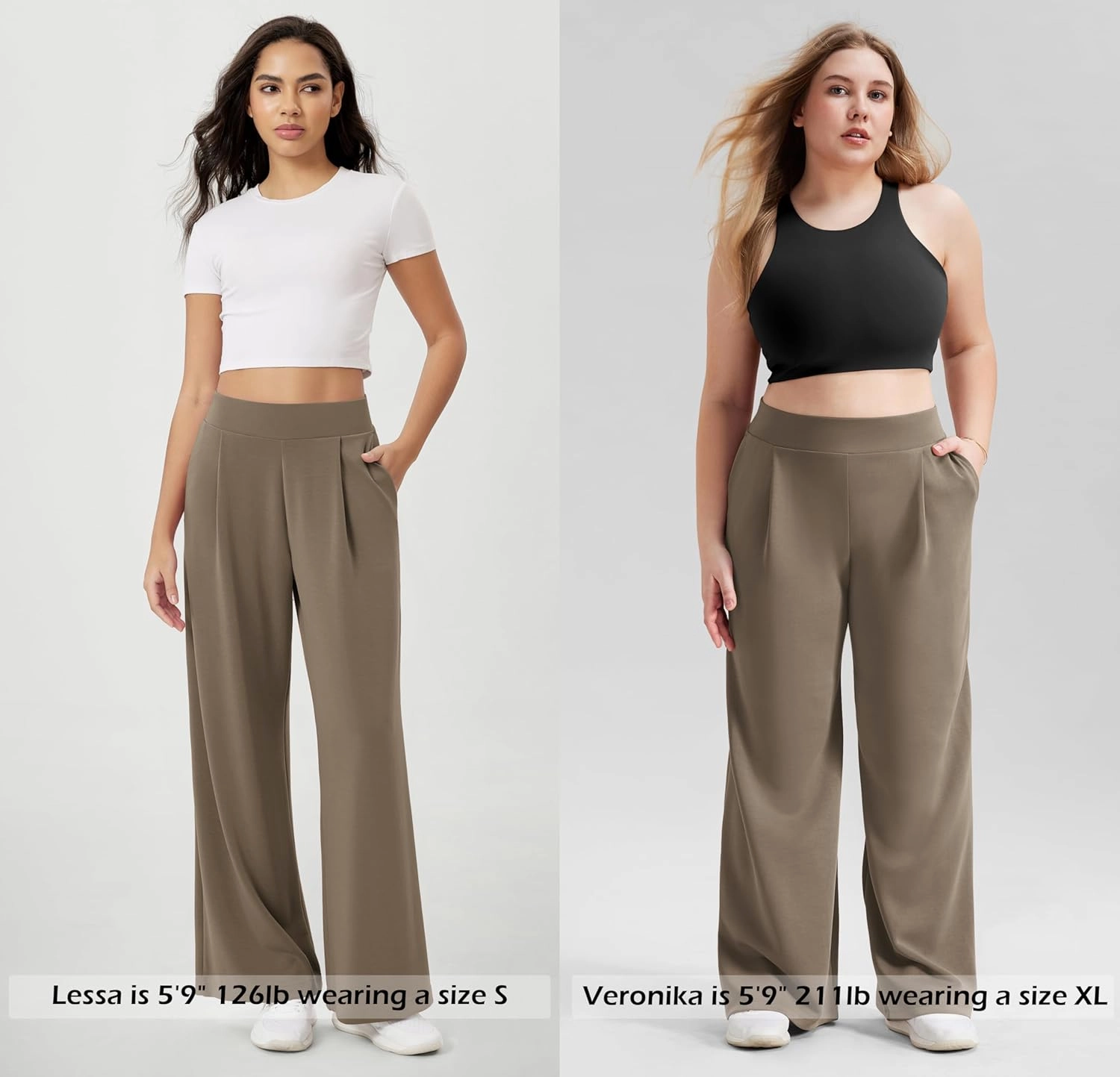 ODODOS Modal Soft Wide Leg Pants for Women High Waist Casual Relaxed Pants with Pockets-27/29"/ 31" Inseam