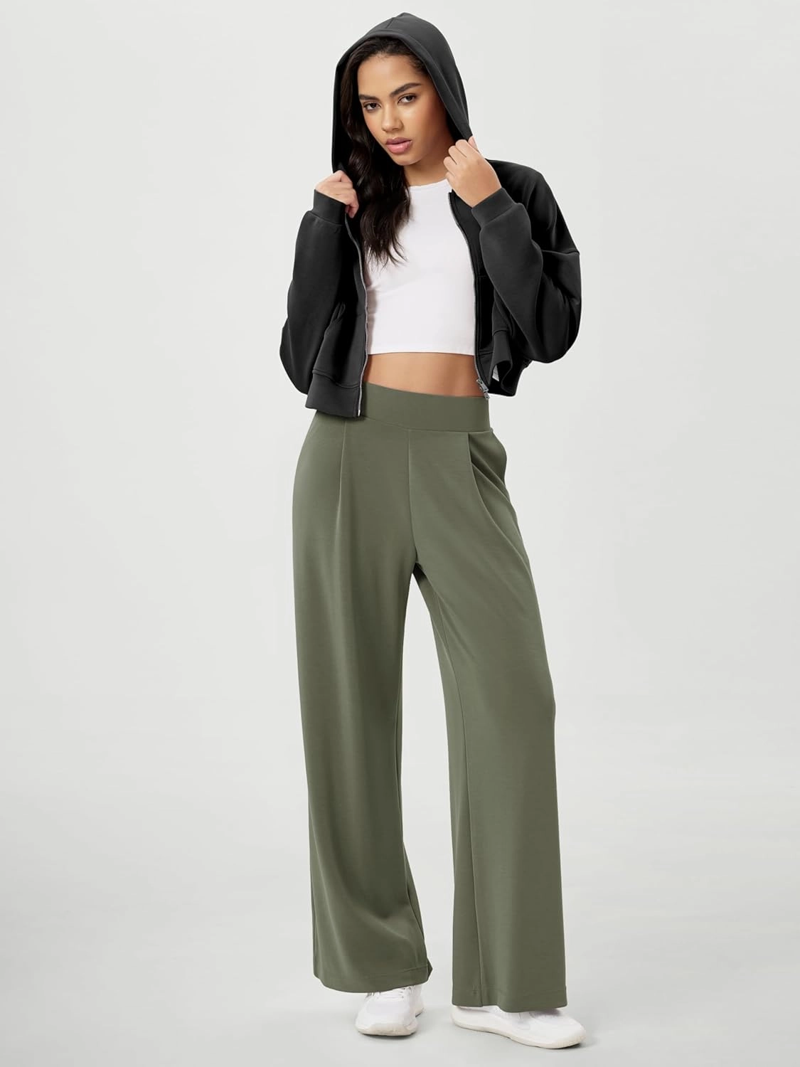 ODODOS Modal Soft Wide Leg Pants for Women High Waist Casual Relaxed Pants with Pockets-27/29"/ 31" Inseam