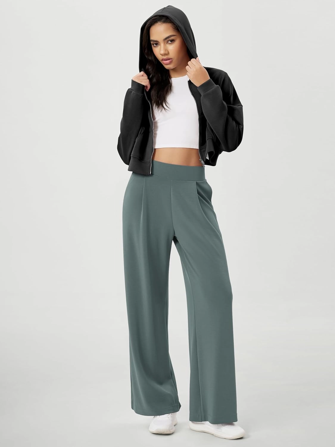 ODODOS Modal Soft Wide Leg Pants for Women High Waist Casual Relaxed Pants with Pockets-27/29"/ 31" Inseam