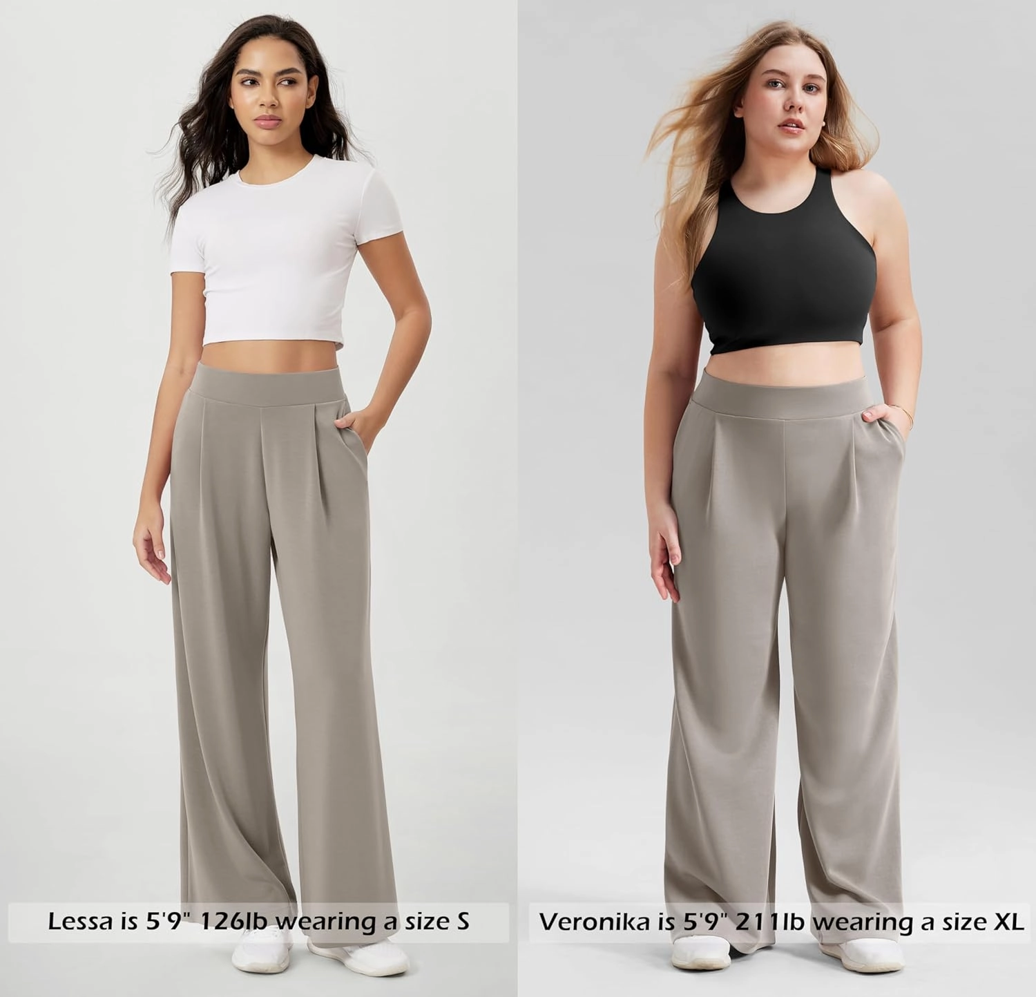 ODODOS Modal Soft Wide Leg Pants for Women High Waist Casual Relaxed Pants with Pockets-27/29"/ 31" Inseam