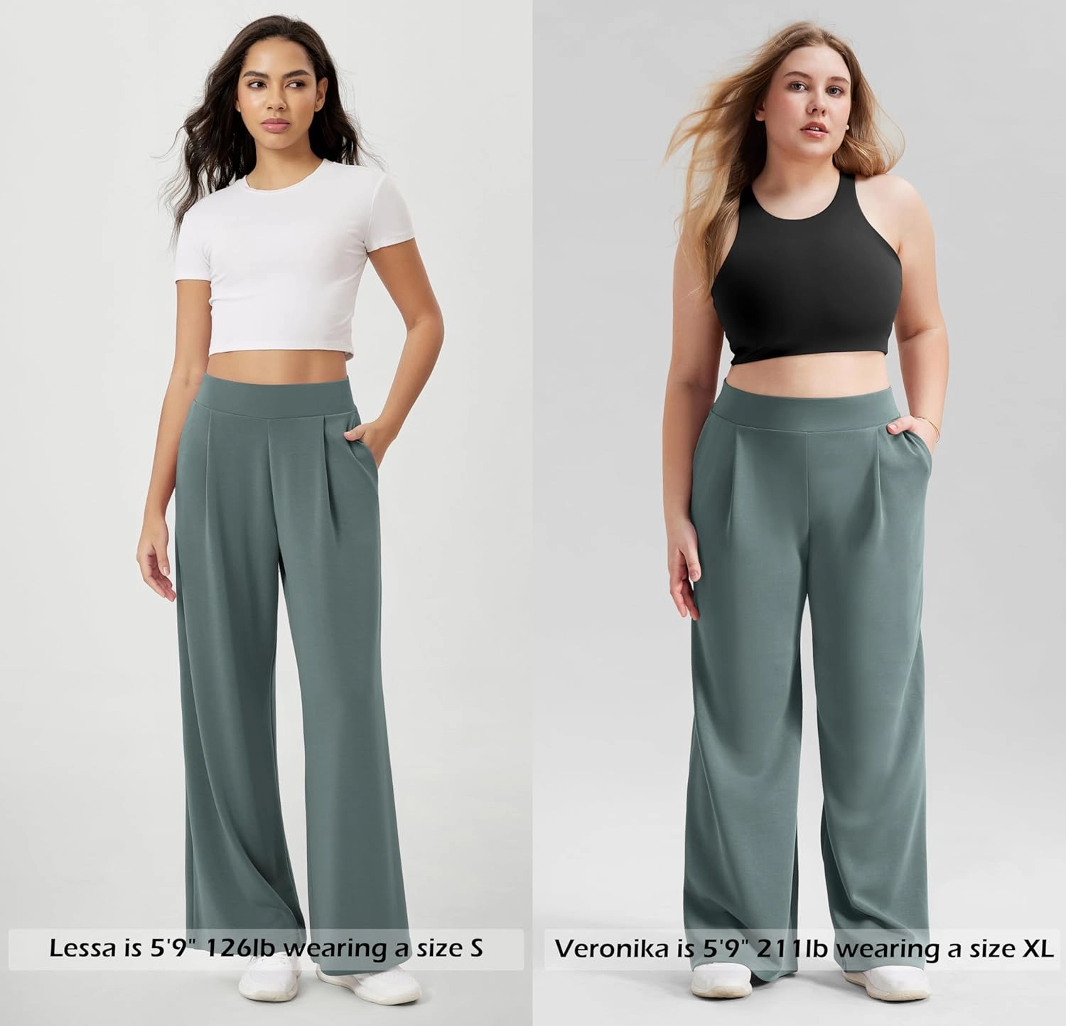 ODODOS Modal Soft Wide Leg Pants for Women High Waist Casual Relaxed Pants with Pockets-27/29"/ 31" Inseam