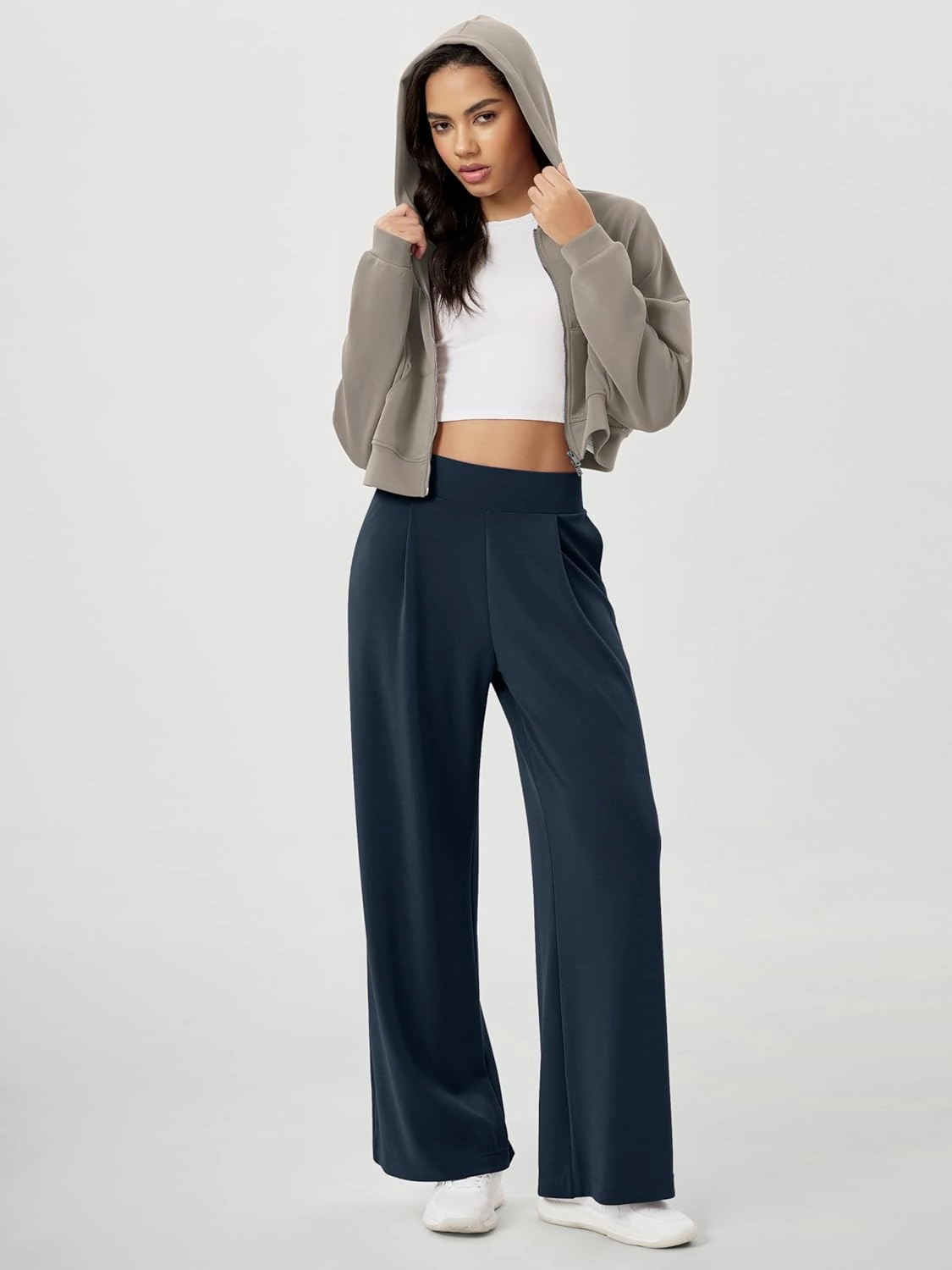 ODODOS Modal Soft Wide Leg Pants for Women High Waist Casual Relaxed Pants with Pockets-27/29"/ 31" Inseam