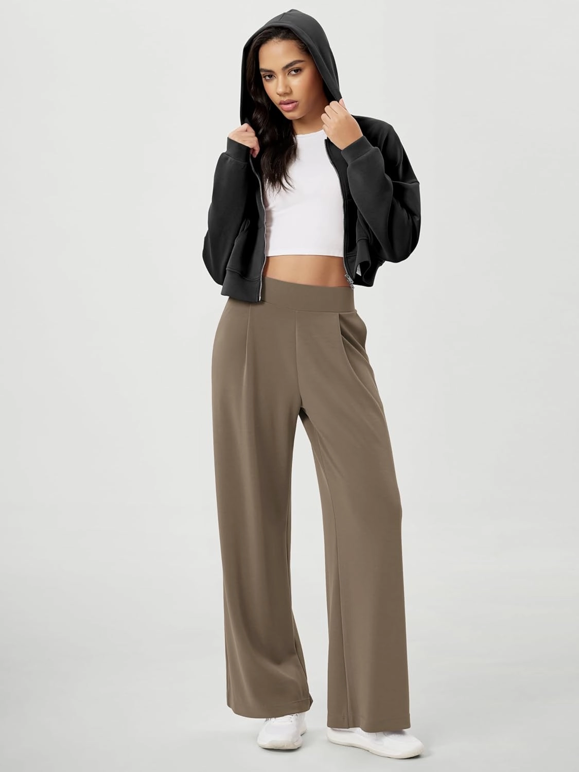 ODODOS Modal Soft Wide Leg Pants for Women High Waist Casual Relaxed Pants with Pockets-27/29"/ 31" Inseam