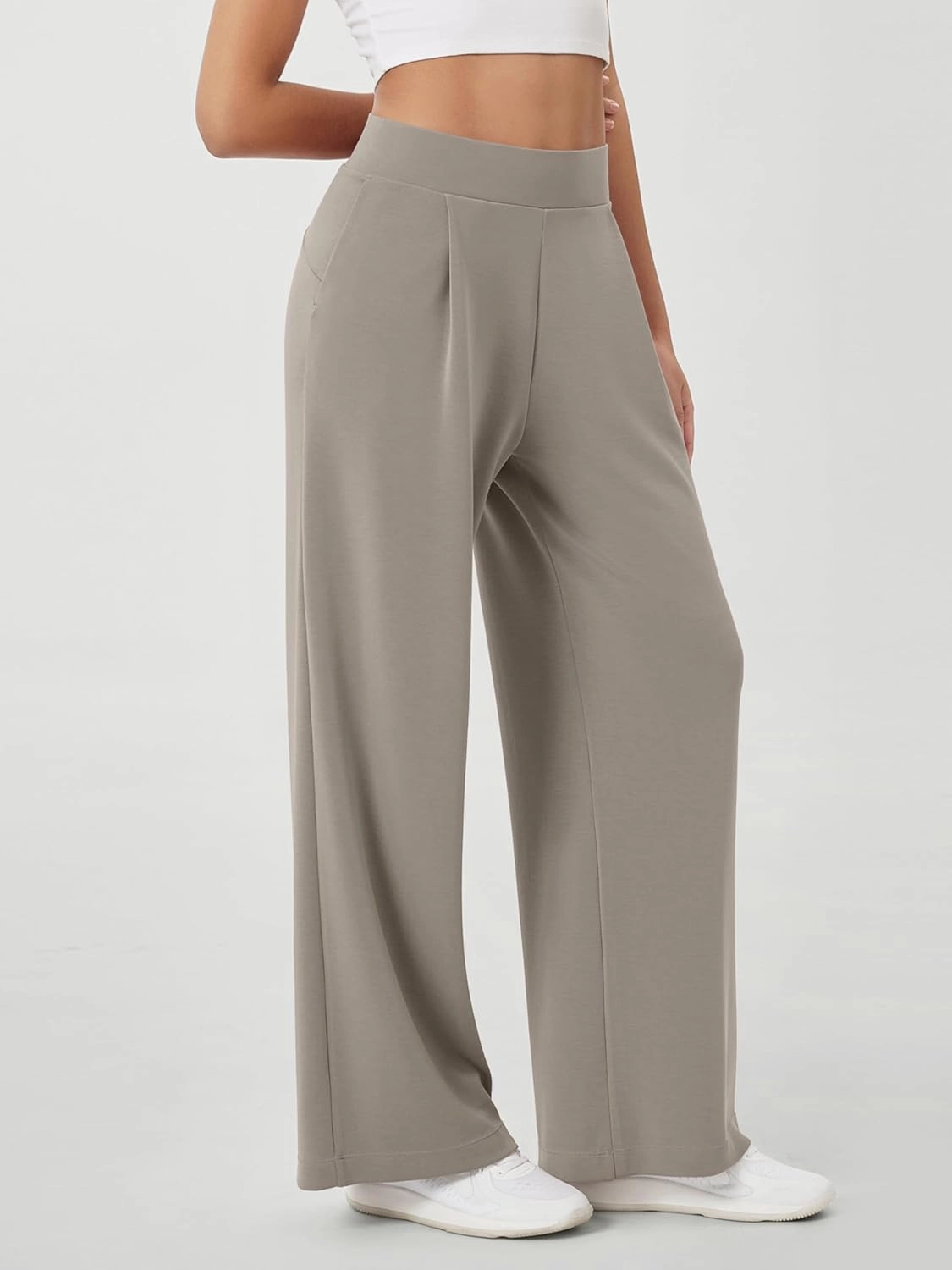 ODODOS Modal Soft Wide Leg Pants for Women High Waist Casual Relaxed Pants with Pockets-27/29"/ 31" Inseam