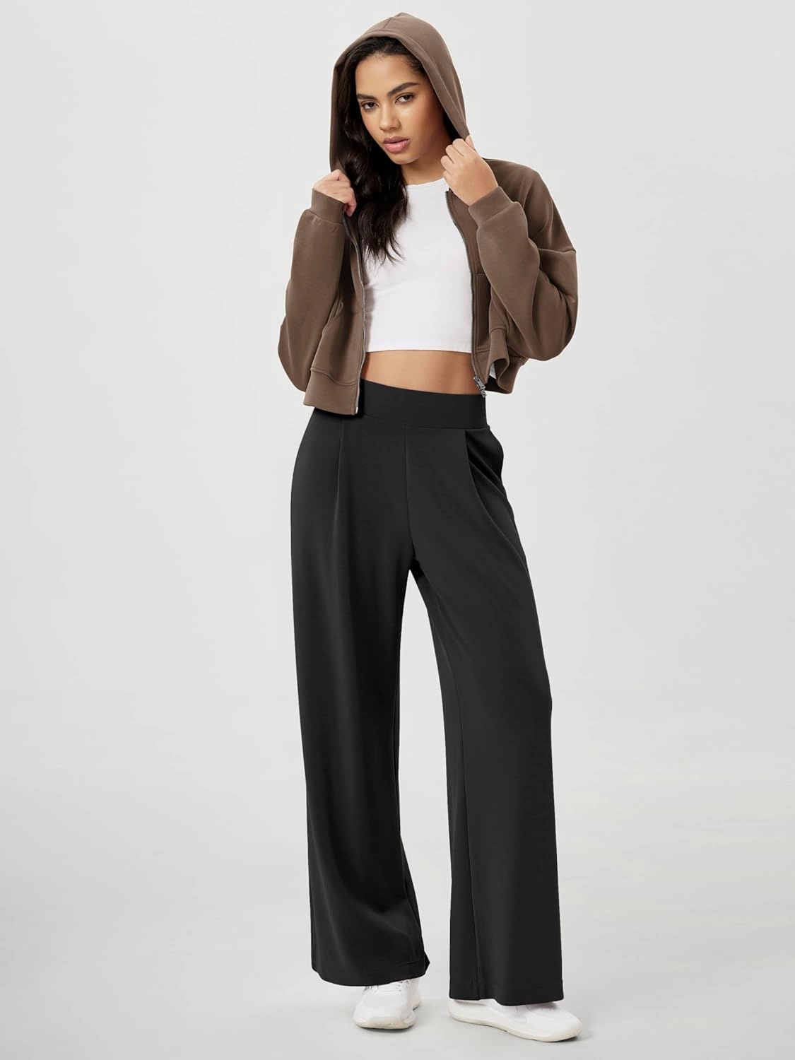 ODODOS Modal Soft Wide Leg Pants for Women High Waist Casual Relaxed Pants with Pockets-27/29"/ 31" Inseam