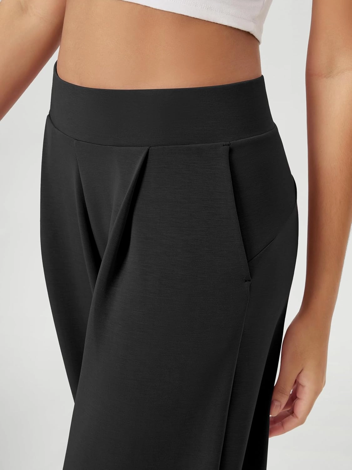 ODODOS Modal Soft Wide Leg Pants for Women High Waist Casual Relaxed Pants with Pockets-27/29"/ 31" Inseam