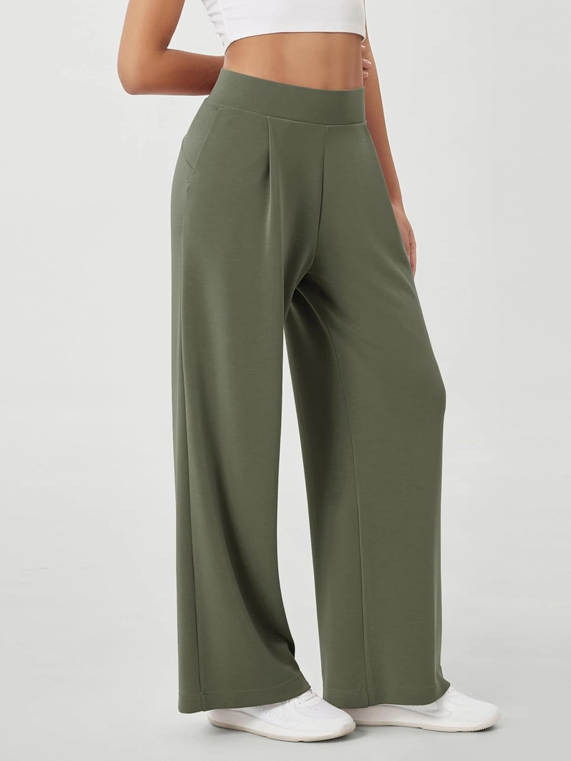 ODODOS Modal Soft Wide Leg Pants for Women High Waist Casual Relaxed Pants with Pockets-27/29"/ 31" Inseam