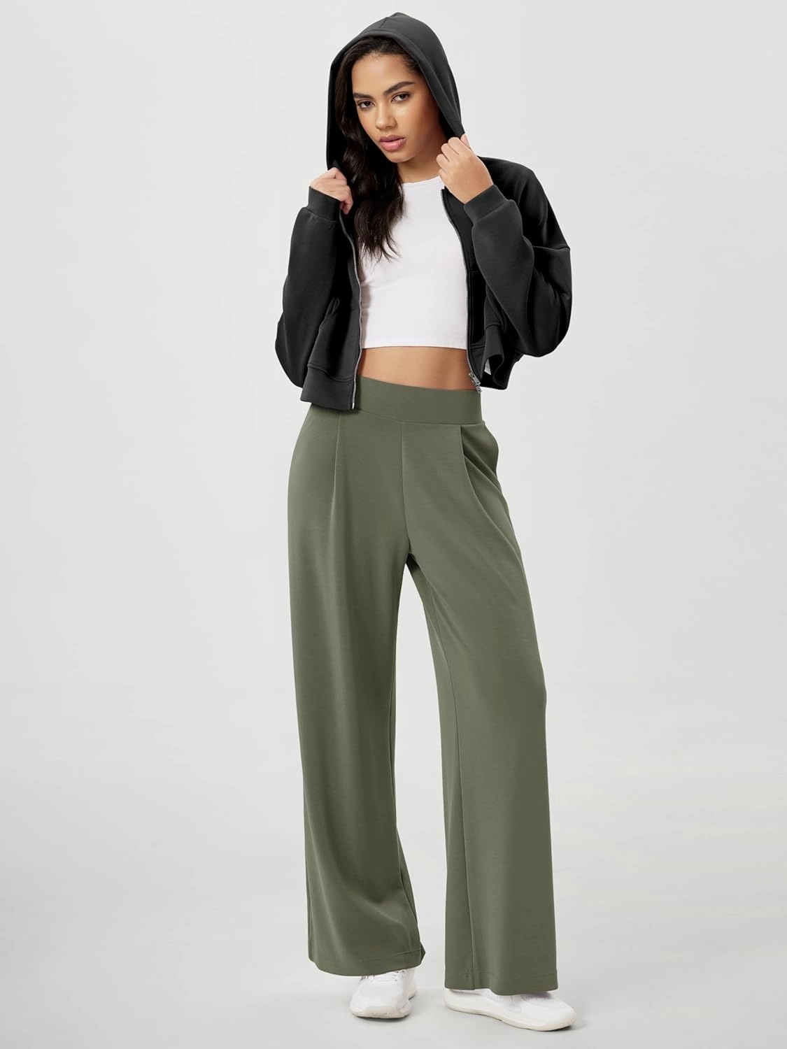 ODODOS Modal Soft Wide Leg Pants for Women High Waist Casual Relaxed Pants with Pockets-27/29"/ 31" Inseam