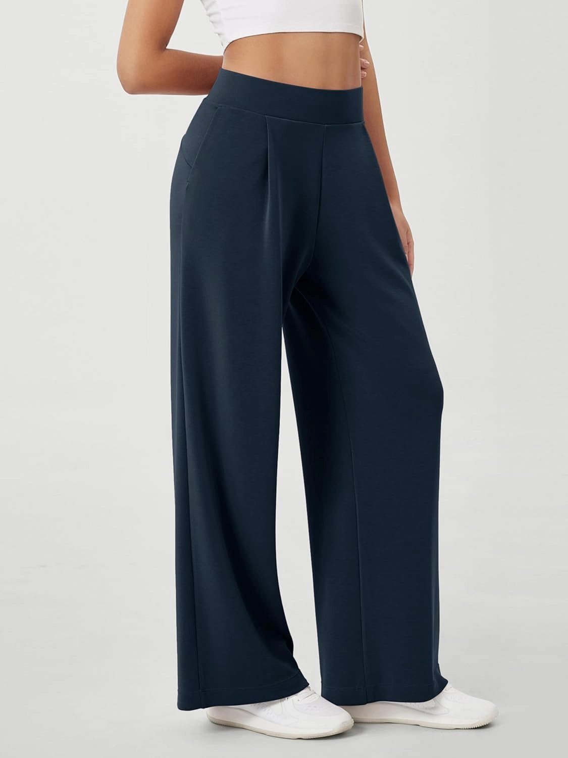 ODODOS Modal Soft Wide Leg Pants for Women High Waist Casual Relaxed Pants with Pockets-27/29"/ 31" Inseam