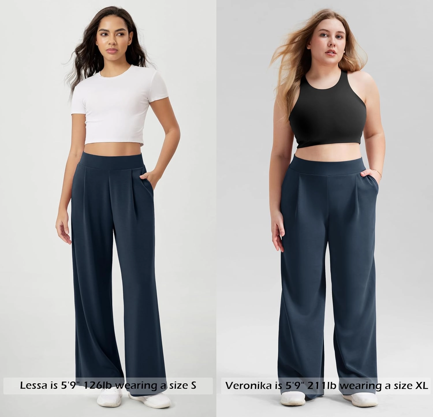 ODODOS Modal Soft Wide Leg Pants for Women High Waist Casual Relaxed Pants with Pockets-27/29"/ 31" Inseam