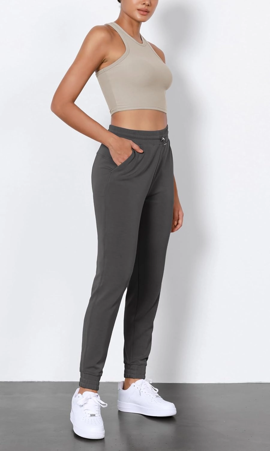 ODODOS Women's Modal Soft Jogger Pants with Pockets Adjustable Shockcord High Waist Sweatpants Casual Lounge Pants