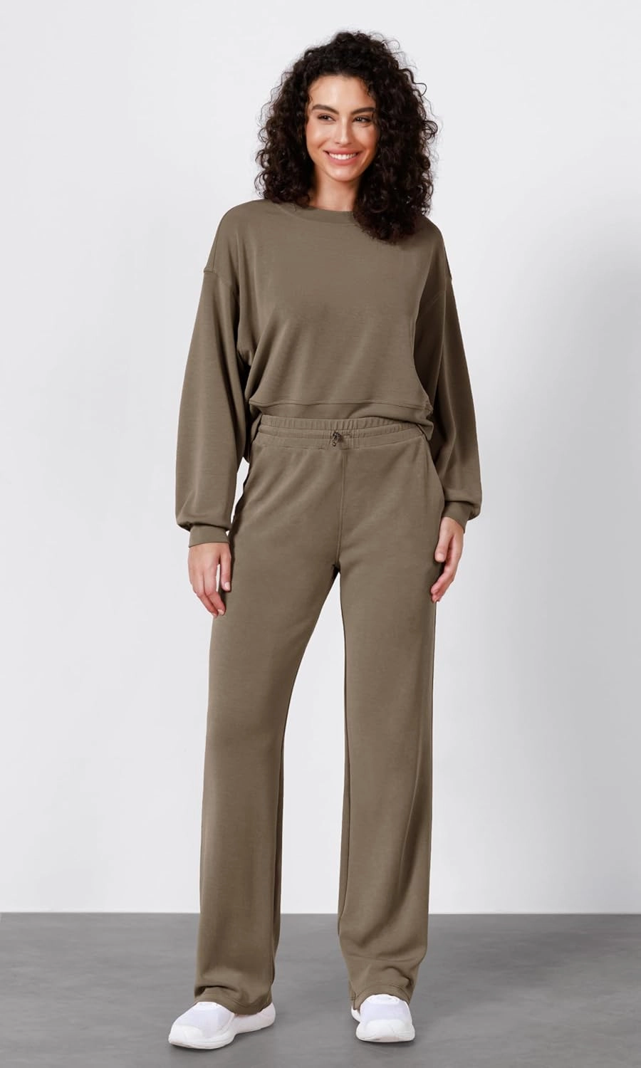 ODODOS Women's Modal Soft Wide Leg Pants with Pockets Adjustable Shockcord High Waist Casual Lounge Pants-27/29/31" Inseam