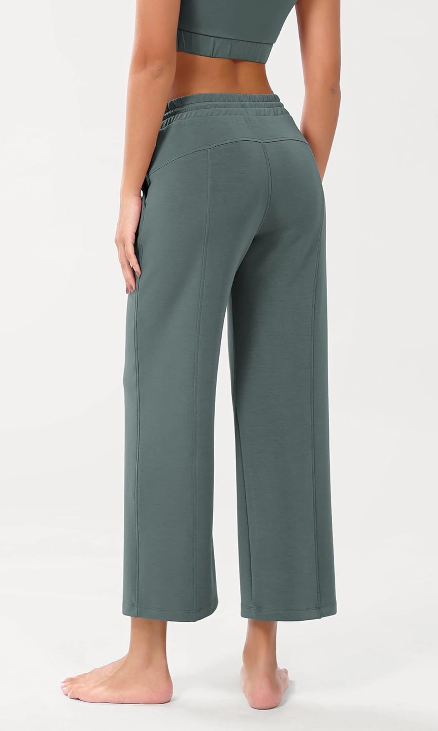 ODODOS Women's Modal Soft Wide Leg Pants with Pockets Adjustable Shockcord High Waist Casual Lounge Pants-27/29/31" Inseam
