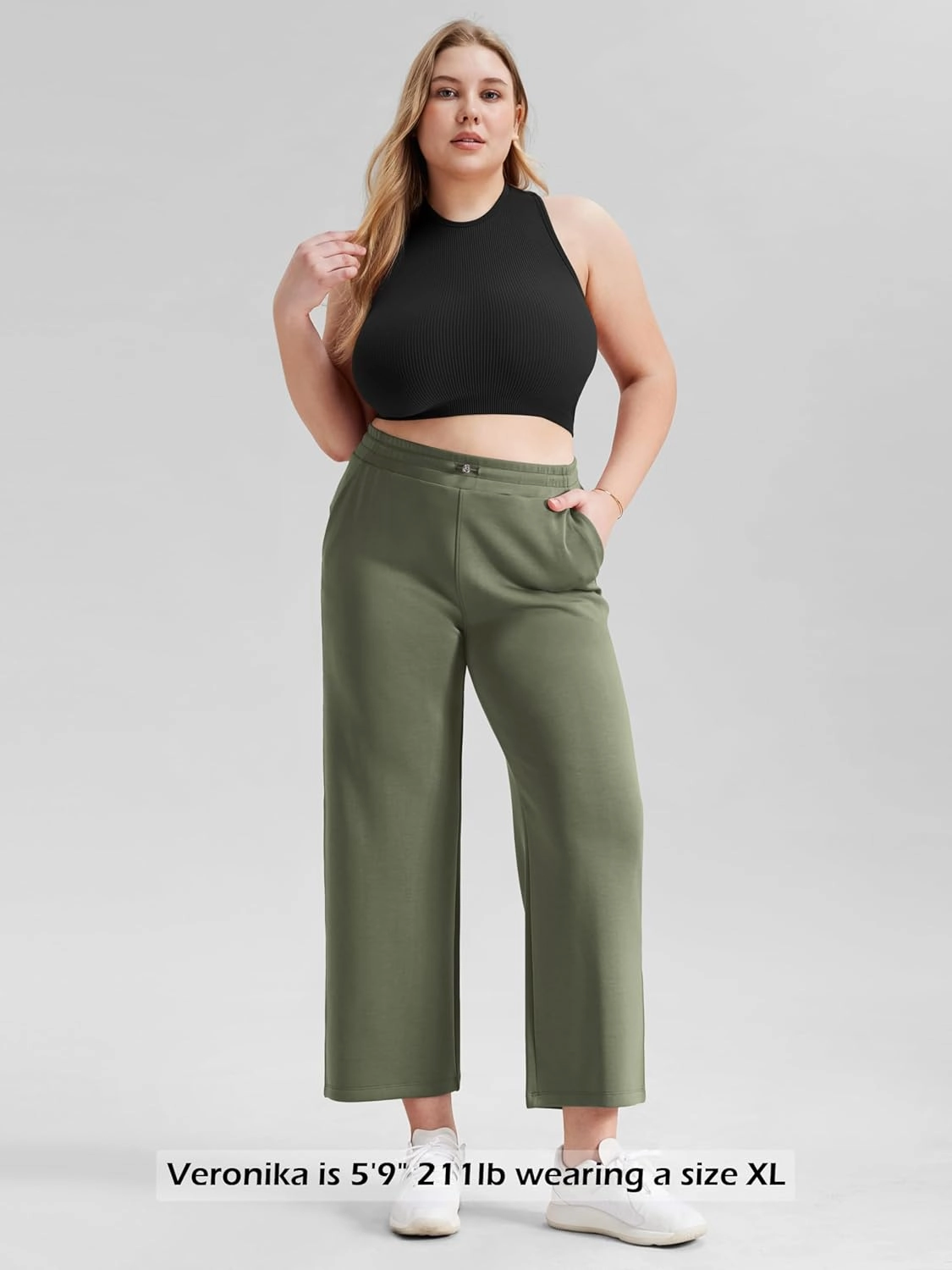 ODODOS Women's Modal Soft Wide Leg Pants with Pockets Adjustable Shockcord High Waist Casual Lounge Pants-27/29/31" Inseam