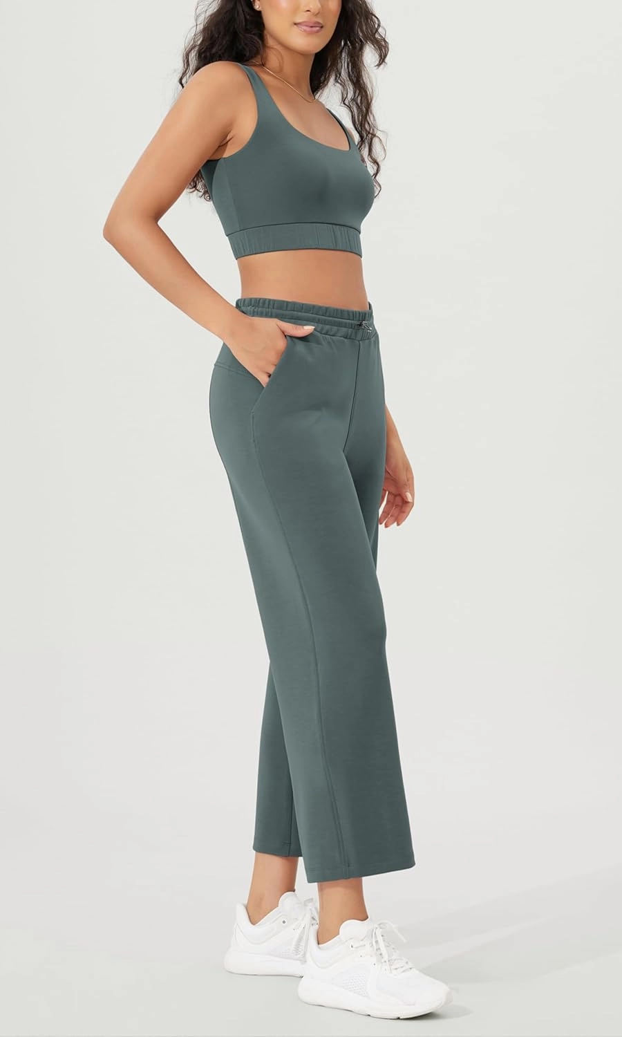 ODODOS Women's Modal Soft Wide Leg Pants with Pockets Adjustable Shockcord High Waist Casual Lounge Pants-27/29/31" Inseam