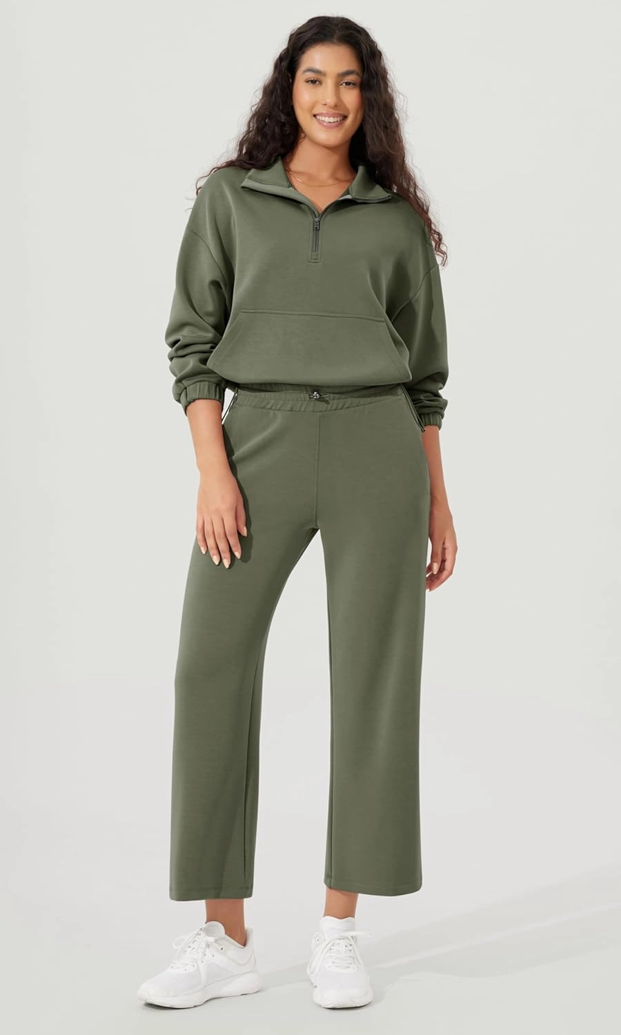 ODODOS Women's Modal Soft Wide Leg Pants with Pockets Adjustable Shockcord High Waist Casual Lounge Pants-27/29/31" Inseam