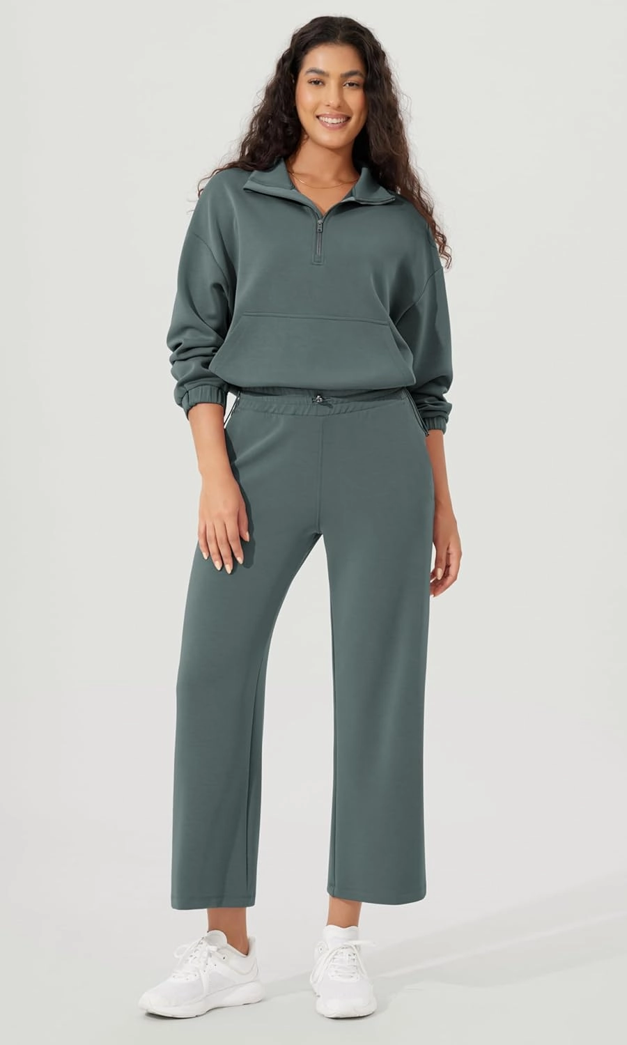 ODODOS Women's Modal Soft Wide Leg Pants with Pockets Adjustable Shockcord High Waist Casual Lounge Pants-27/29/31" Inseam
