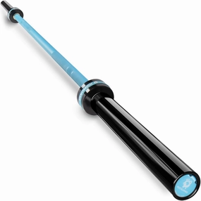 Olympic Barbell 45lb (20kg) - 7ft Bearing Spin Bar for Weightlifting and Strength Training,Iron Red/Sky Blue Ceramic Coating,500 LBS Capacity,28mm High Whip,Fits 2" Plates,for Home Gym