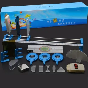 Optical Experiment Box Including Optical Bench Optical Experiment Box Physical Optical Learning Instruments Portable Optical Experiment Kit Optical Bench Optical Glass Concave-Convex Lens