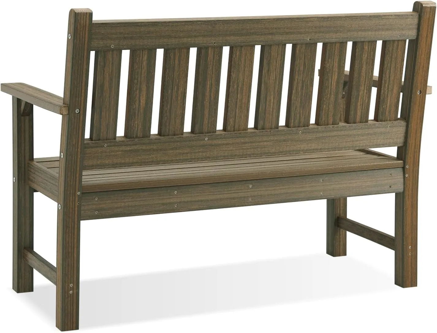 Outdoor Bench, 2-Person Garden Bench, Poly Lumber Patio Bench for Outdoors, Porch, and Park (Light Brown)