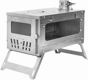 Outdoor Camping Wood Stove, Tent Stove, Heating Stove, Portable and Easy to Fold, Multi-Functional Wood Stove, Suitable for Hiking, Camping, Picnics, Barbecues