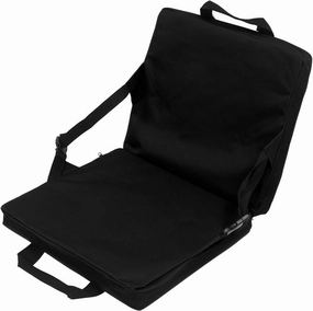 Outdoor Folding Chair Cushion, Portable Stadium Seat Cushion, Bleacher Cushion with Backrest, Thick Padded Bleacher Seats for Stadium Camping Travel, Hiking, Fishing, Beach Outdoor (Black)