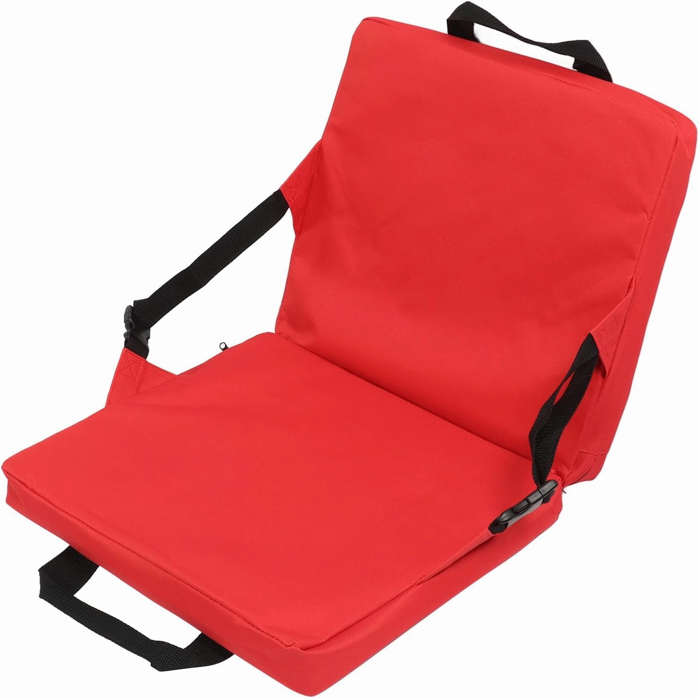 Outdoor Folding Chair Cushion, Portable Stadium Seat Cushion, Bleacher Cushion with Backrest, Thick Padded Bleacher Seats for Stadium Camping Travel, Hiking, Fishing, Beach Outdoor (Red)