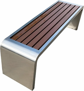 Outdoor Patio Stainless Steel Outdoor Benches Weatherproof Park Bench Plastic Wood Seat Porch Bench for Parks, Streets, Communities, Scenic Spots, Squares(150 * 40 * 45cm)