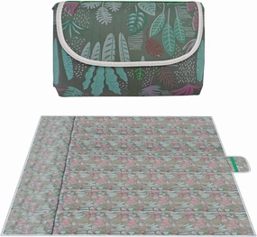 Outdoor Picnic Blanket Waterproof Foldable, 78.7'' x 78.7'' Large Park Beach Blanket, Fold Up Picnic Mat Sand Free for Camping Hiking Patio Travel Concerts Music Festival (Plant)