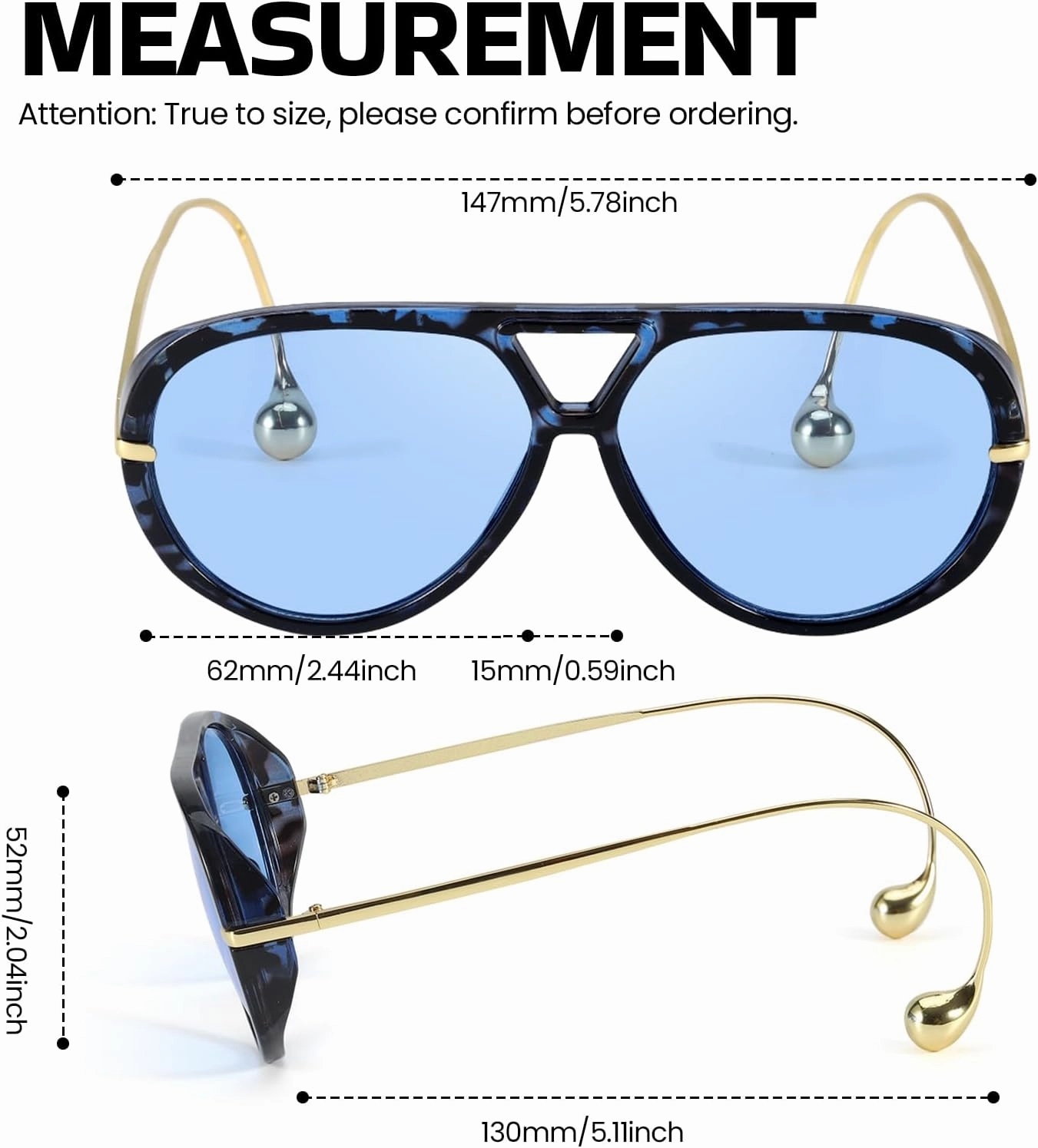 Oversized Aviator Sunglasses for Women With Earring Trendy Large Big Double Bridge 2025 Designer Ladies Shades