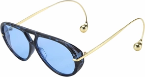 Oversized Aviator Sunglasses for Women With Earring Trendy Large Big Double Bridge 2025 Designer Ladies Shades