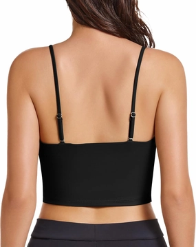 OVESPORT Women's Longline Sports Bras Women Workout Tank Tops with Built in Bra & Adjustable Straps for Yoga Gym Fitnesss