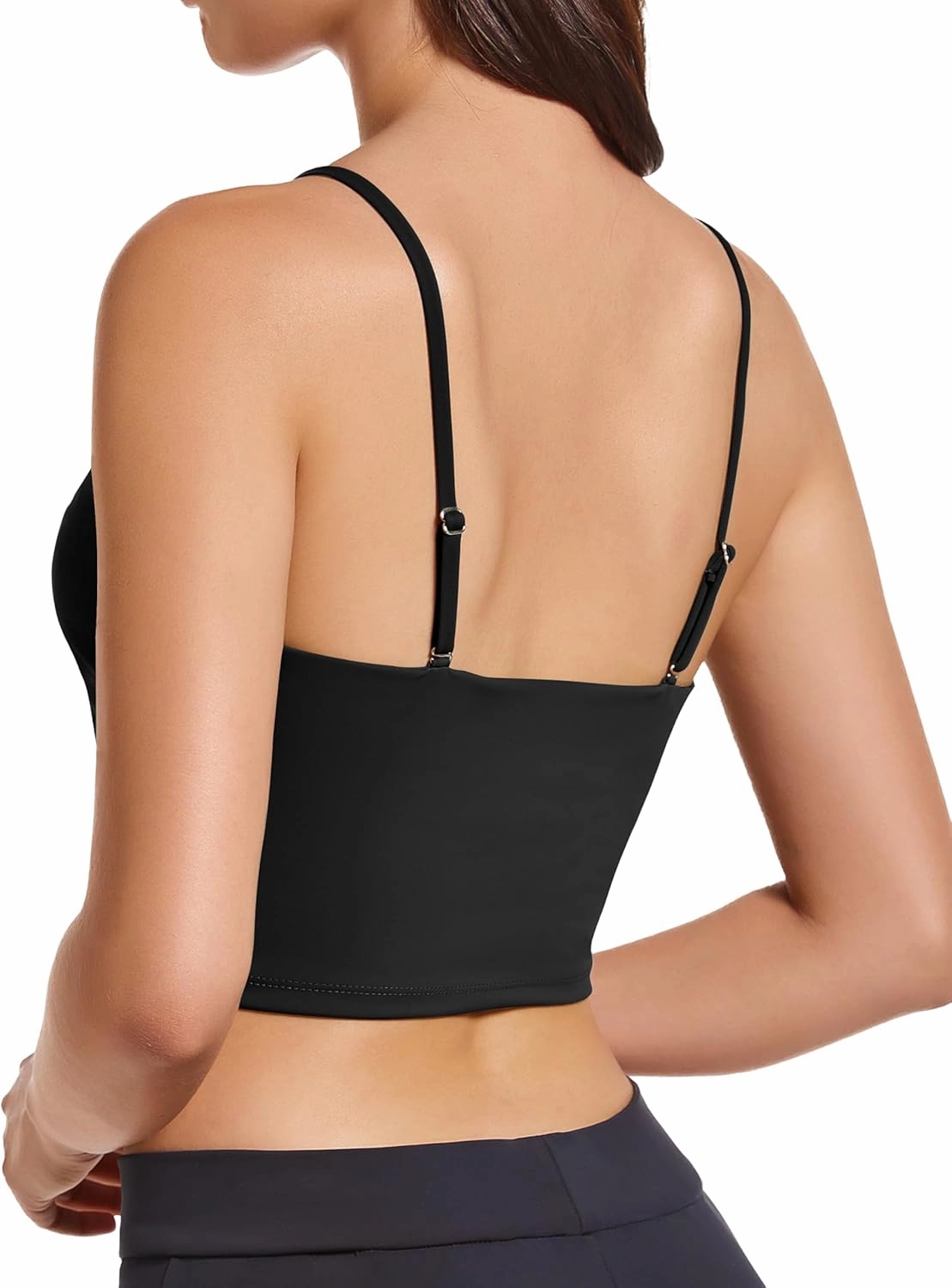 OVESPORT Women's Longline Sports Bras Women Workout Tank Tops with Built in Bra & Adjustable Straps for Yoga Gym Fitnesss