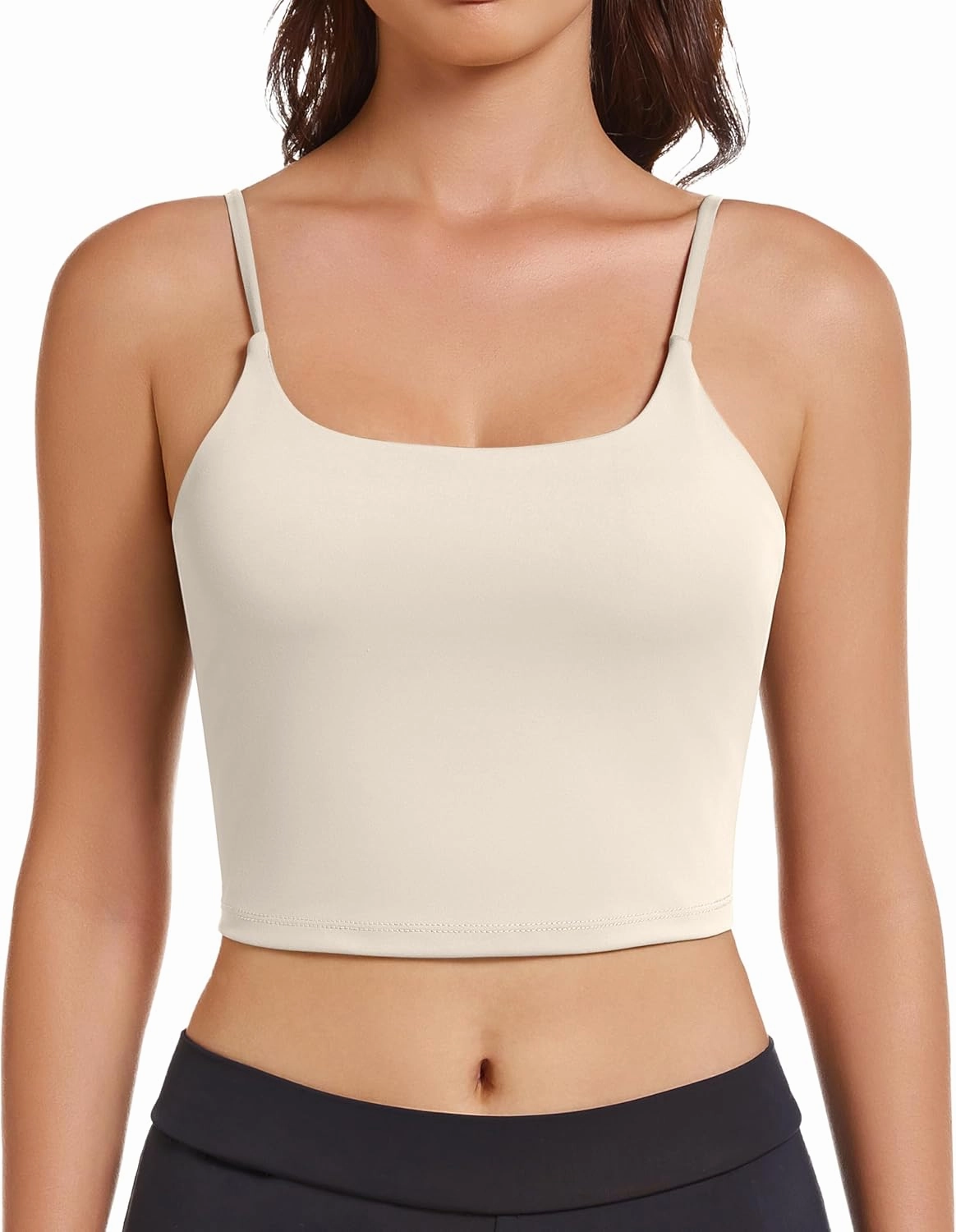 OVESPORT Women's Longline Sports Bras Women Workout Tank Tops with Built in Bra & Adjustable Straps for Yoga Gym Fitnesss